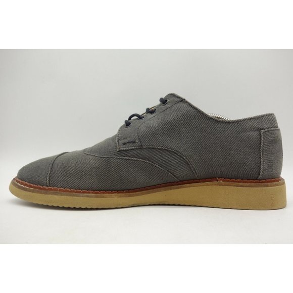 Toms Gray Canvas Casual Lace Up Sneaker Oxfords Shoes Men\'s 10 main image 8
